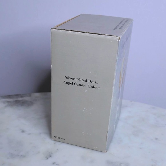 Silver Gold Plated Brass Angel Candle Holder Christmas Decor Retro Old Stock Vtg - Picture 5 of 5